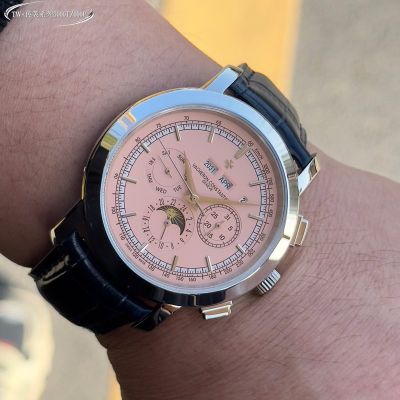 TW Factory Vacheron Constantin Patrimony Italian Cowhide Leather Strap Silver Case Pink Dial Watch